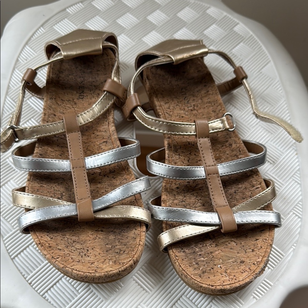 Metallic Strappy Sandals
